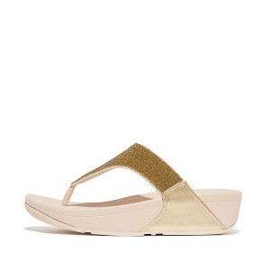 Beige / Olive / Gold Women's FitFlop Lulu Opul Toe-Post Sandals | 981XRMGIH