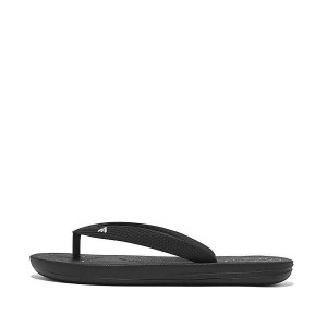 Black Kids' FitFlop Iqushion Junior Ergonomic Flip Flops | 025LDIMAE