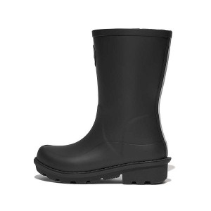 Black Kids' FitFlop Wonderwelly Junior Ergonomic Wellington Rain Boots | 608TMHCJL