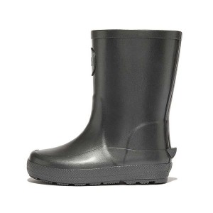 Black Kids' FitFlop Wonderwelly Toddler Pearlized Ergonomic Waterproof Wellington Rain Boots | 612JVPZAS