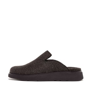 Black Men's FitFlop Gen-Ff E01 Felt Mules | 429LEJWQR