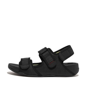 Black Men's FitFlop Gogh-Moc Adjustable Water Resistant Back-Strap Sandals | 376VNMJRG