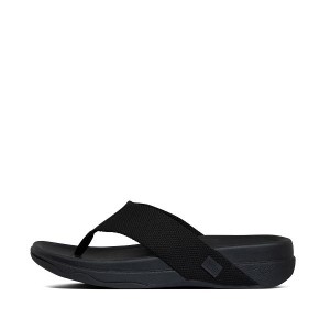 Black Men's FitFlop Surfer Toe-Post Sandals | 184VRJTNZ