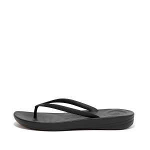 Black Women's FitFlop Iqushion Ergonomic Flip Flops | 431EVJABL