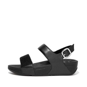 Black Women's FitFlop Lulu Crystal Back-Strap Sandals | 245LUCYAV