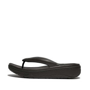 Black Women's FitFlop Relieff Recovery Toe-Post Sandals | 659HLAMNW