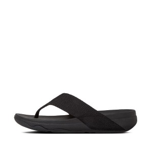 Black Women's FitFlop Surfa Toe-Post Sandals | 123HELPCM