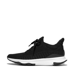 Black Women's FitFlop Vitamin Ffx Knit Sports Sneakers | 389VNEZSP