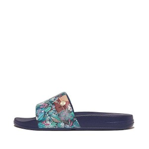 Blue Women's FitFlop Iqushion X Jim Thompson Limited Edition Slides | 894JOBQFP