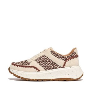 Brown Women's FitFlop F-Mode E01 Suede Flatform Sneakers | 731PCQHOU