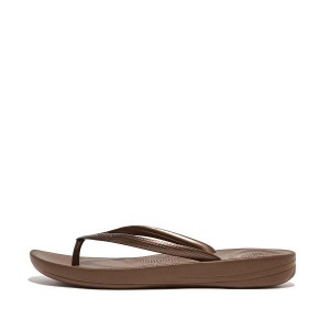 Brown Women's FitFlop Iqushion Ergonomic Flip Flops | 072WNYBPQ