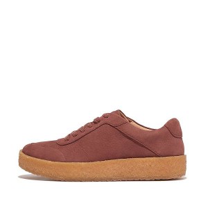 Brown Women's FitFlop Rally Tumbled Nubuck Crepe Sneakers | 642WDRGBC