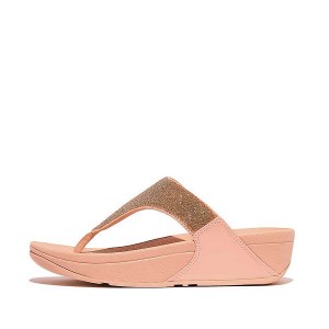 Coral / Gold Women's FitFlop Lulu Opul Toe-Post Sandals | 426YXFHLS