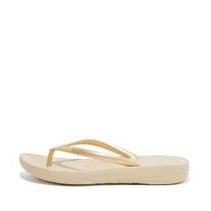 Gold Women's FitFlop Iqushion Ergonomic Flip Flops | 876FKPJNI