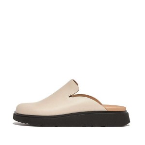 Grey / Beige Women's FitFlop Gen-Ff Leather Mules | 148UXKISV