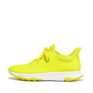 Light Green Women's FitFlop Vitamin Ffx Glow In The Dark Knit Sports Sneakers | 579AVOENG