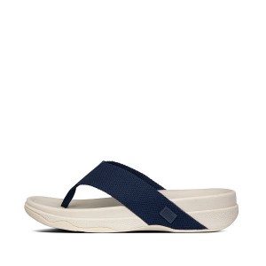 Navy Men's FitFlop Surfer Toe-Post Sandals | 907XQUEKF