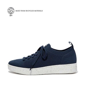 Navy Women's FitFlop Rally E01 Multi Knit Sneakers | 450UTQBNH