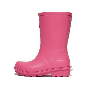 Pink Kids' FitFlop Wonderwelly Junior Ergonomic Wellington Rain Boots | 967UJLNGA