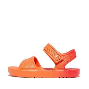 Red / Coral Kids' FitFlop Iqushion Toddler Ombre Ergonomic Back-Strap Sandals | 845KMEFHO