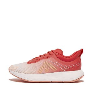 Red / Coral / Coral Women's FitFlop Ff-Runner Ombre Edition Mesh Sports Running Shoes | 508SAPKFL