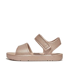 Rose Gold Kids' FitFlop Iqushion Toddler Shimmer Ergonomic Back-Strap Sandals | 504RTDEHK