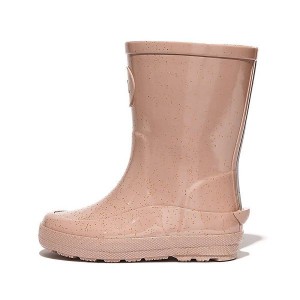 Rose Gold Kids' FitFlop Wonderwelly Toddler Glitter Ergonomic Rain Boots | 436CGPOVQ