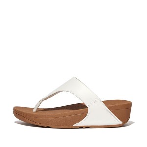 White Women's FitFlop Lulu Leather Toe-Post Sandals | 713JBDPYG