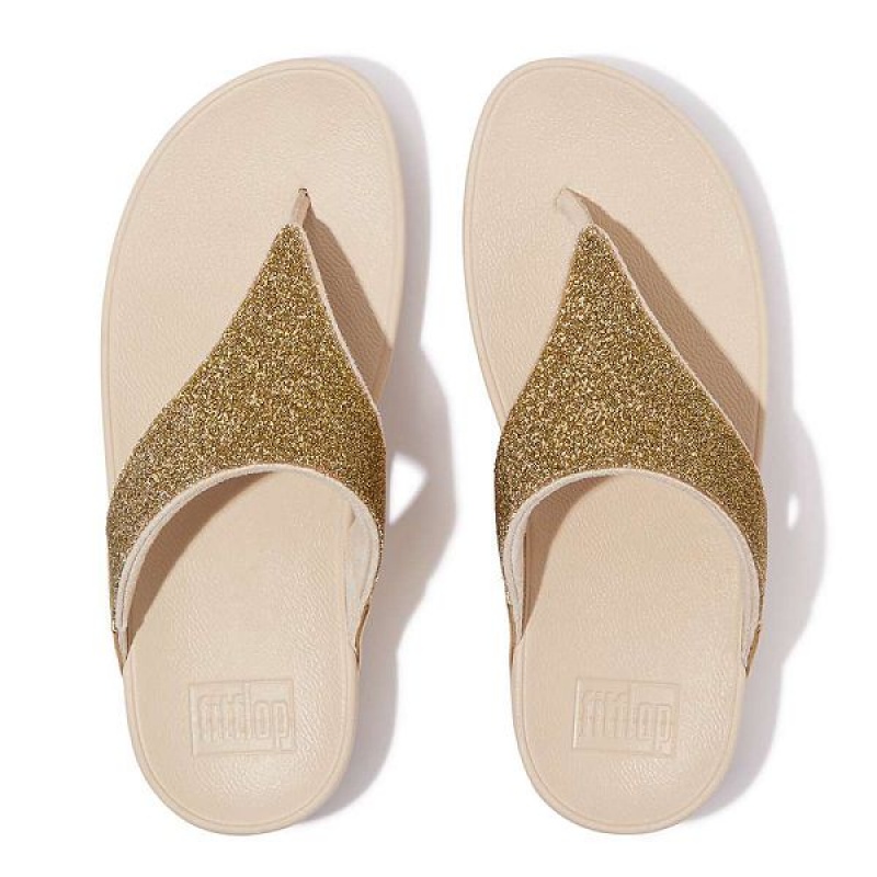 Beige / Olive / Gold Women's FitFlop Lulu Opul Toe-Post Sandals | 981XRMGIH