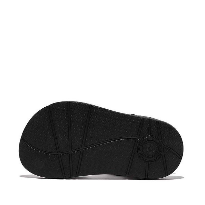 Black Kids' FitFlop Iqushion Toddler Ergonomic Back-Strap Sandals | 107MTPVLQ