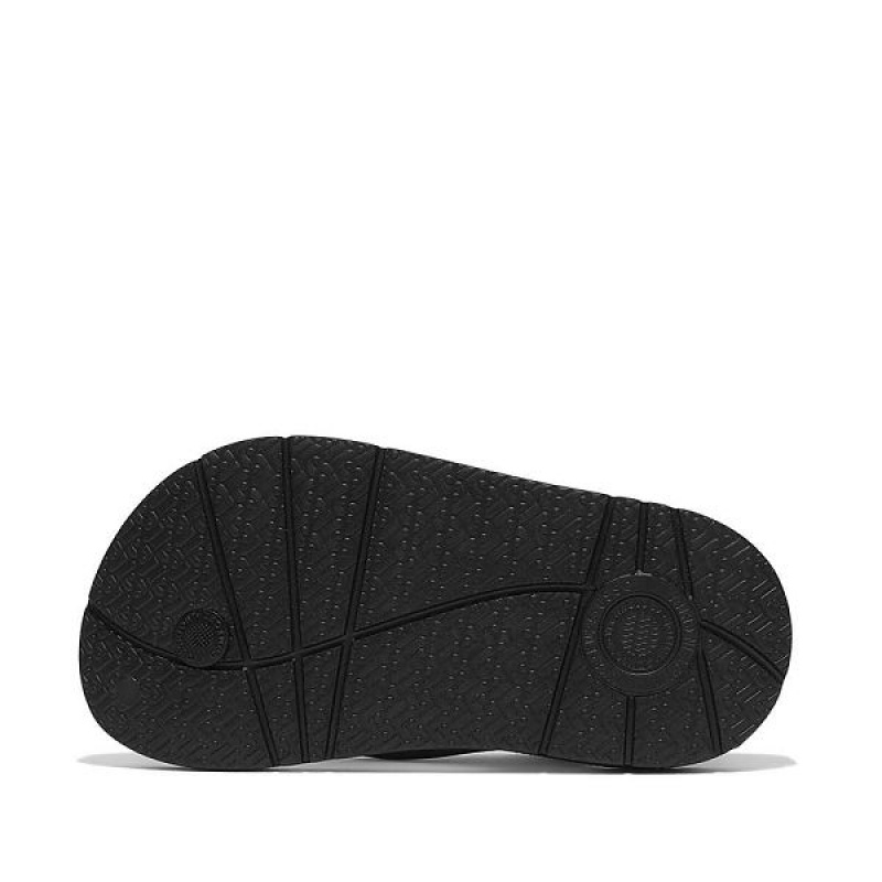 Black Kids' FitFlop Iqushion Toddler Ergonomic Back-Strap Flip Flops | 706ANKYFG