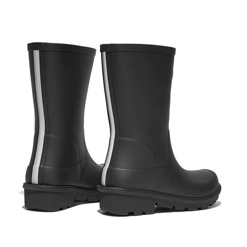 Black Kids' FitFlop Wonderwelly Junior Ergonomic Wellington Rain Boots | 608TMHCJL