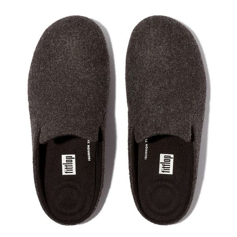 Black Women's FitFlop Chrissie Ii E01 Haus Felt Slippers | 873YCOQNX