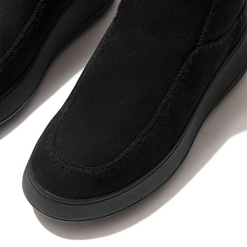 Black Women's FitFlop F-Mode Double Faced Shearling Flatform Boots | 274APVIGX