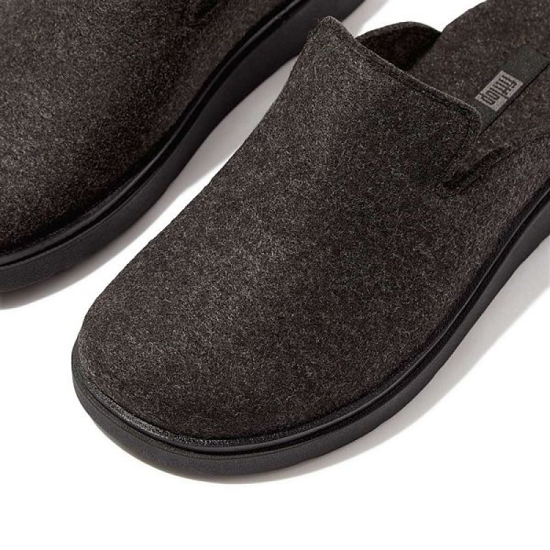 Black Women's FitFlop Gen-Ff E01 Felt Mules | 865GSKZIV