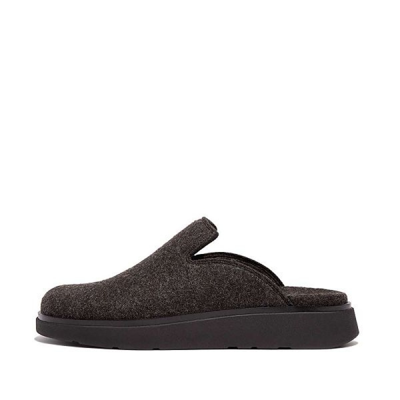 Black Women\'s FitFlop Gen-Ff E01 Felt Mules | 865GSKZIV