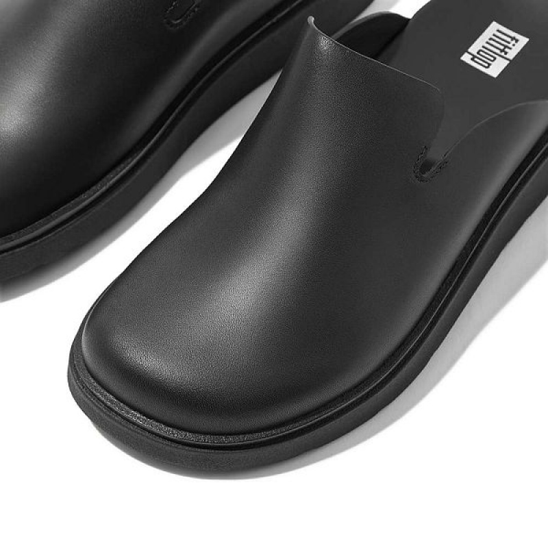 Black Women's FitFlop Gen-Ff Leather Mules | 436YWRHOQ