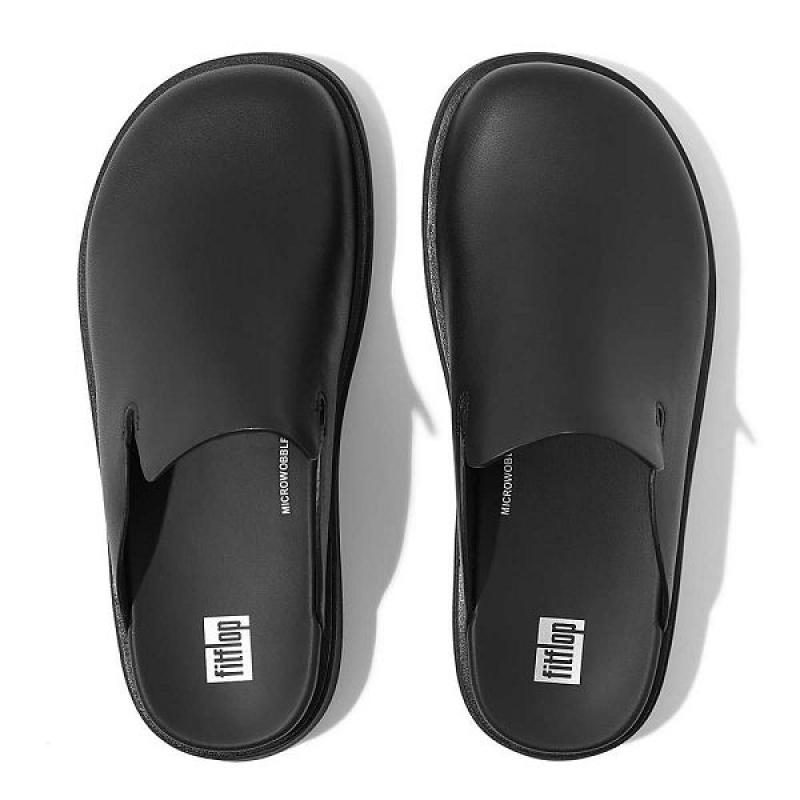 Black Women's FitFlop Gen-Ff Leather Mules | 436YWRHOQ