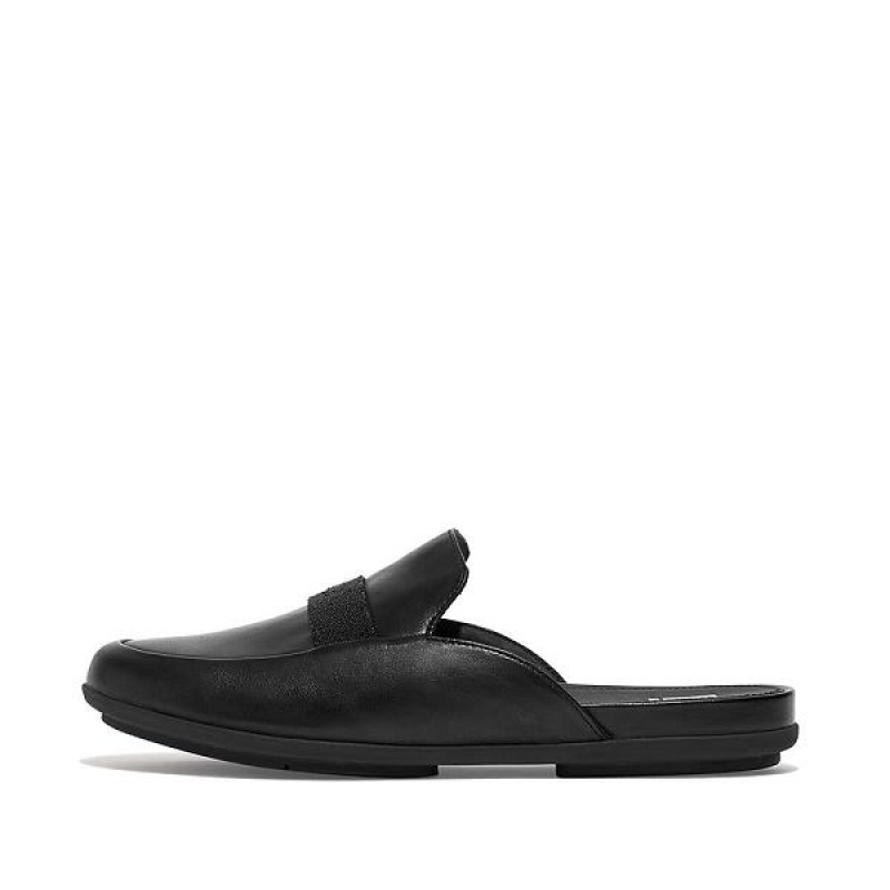 Black Women\'s FitFlop Gracie Opul Trim Leather Mules | 327UKAQSF