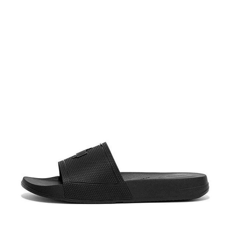 Black Women\'s FitFlop Iqushion Pool Slides | 106VEXYAO