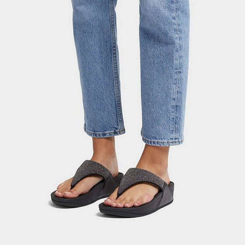 Black Women's FitFlop Lulu Opul Toe-Post Sandals | 264XQKVDU