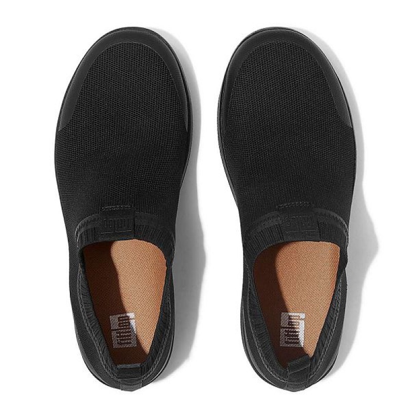 Black Women's FitFlop Uberknit Slip On Sneakers | 248COKEUY