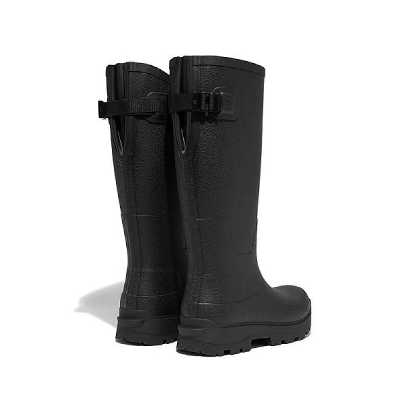 Black Women's FitFlop Wonderwelly Atb High Performance Tall Wellington Rain Boots | 396GYNAFW