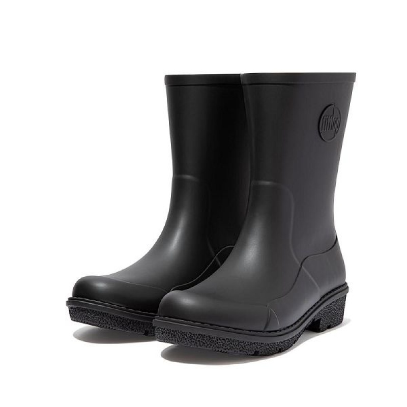 Black Women's FitFlop Wonderwelly Short Rain Boots | 803YJLPKH