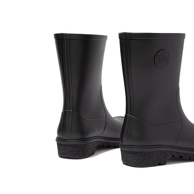 Black Women's FitFlop Wonderwelly Short Rain Boots | 803YJLPKH