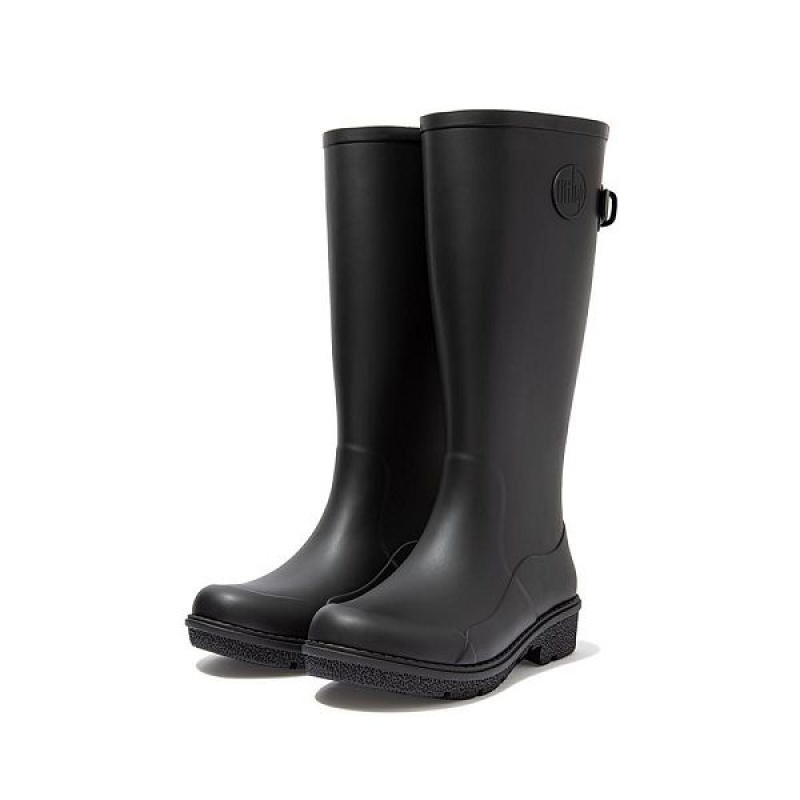 Black Women's FitFlop Wonderwelly Tall Rain Boots | 760HIRBTC