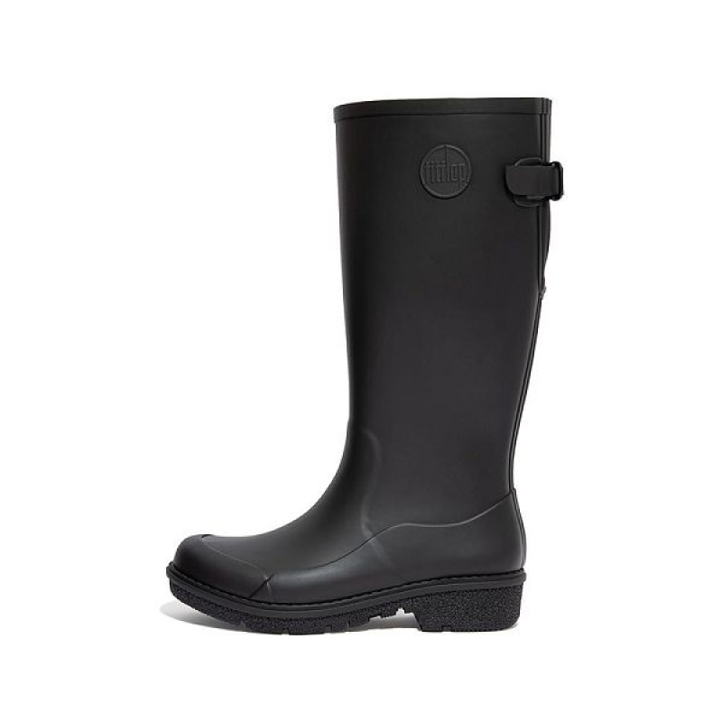 Black Women\'s FitFlop Wonderwelly Tall Rain Boots | 760HIRBTC