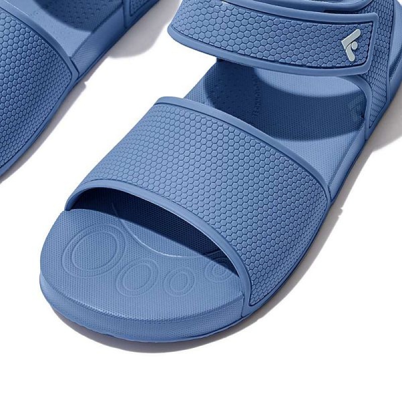 Blue Kids' FitFlop Iqushion Junior Ergonomic Back-Strap Sandals | 981LJYMOX