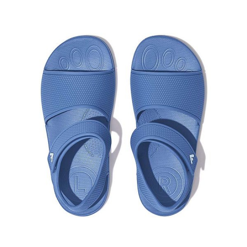 Blue Kids' FitFlop Iqushion Junior Ergonomic Back-Strap Sandals | 981LJYMOX