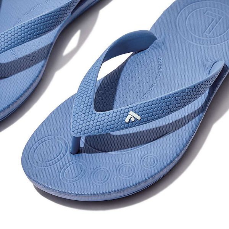 Blue Kids' FitFlop Iqushion Junior Ergonomic Flip Flops | 932YQXPEH